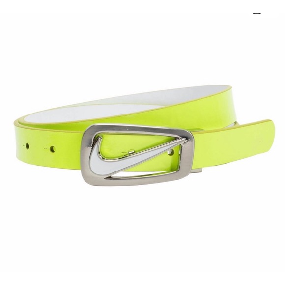 Nike Golf Belt | Size Large | Genuine Leather | E.86 Volt | Neon Yellow - Picture 1 of 9
